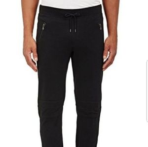 John Varvatos Designer Black Slim Moto Sweatpants